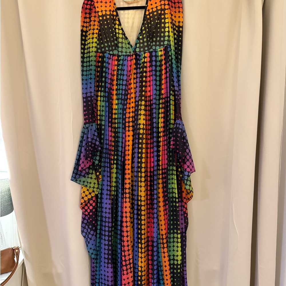 Multicolor Long Sleeve Maxi Dress - Picture 9 of 15